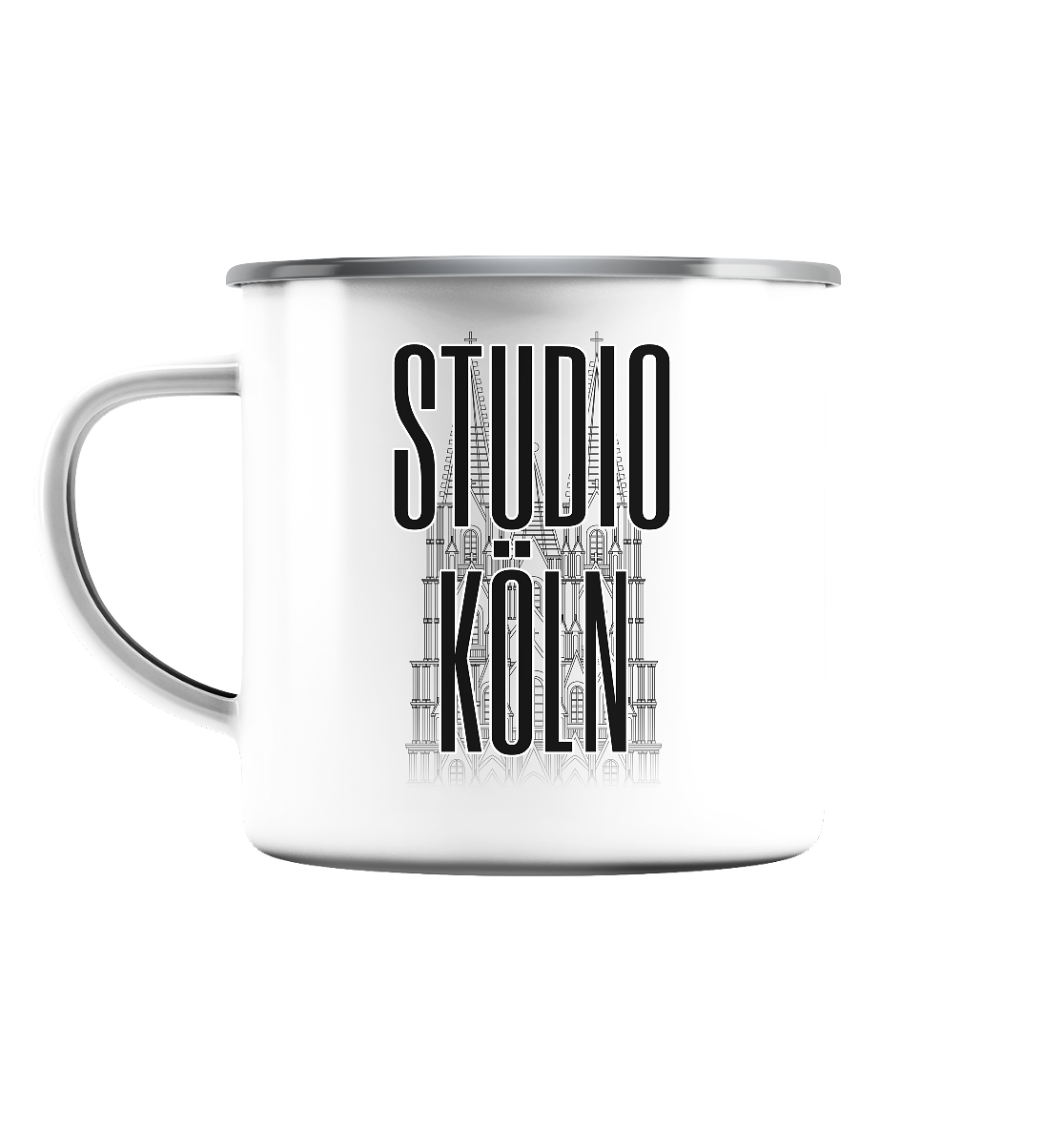 Studio Köln - Emaille Tasse (Silber)