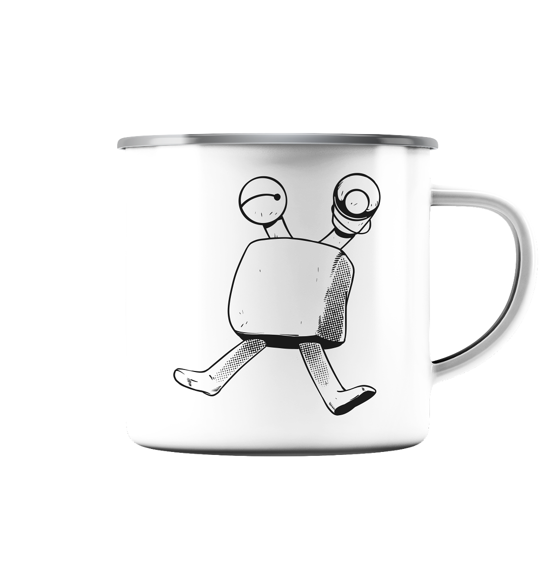 MYSHOW SMYLO - Emaille Tasse (Silber)