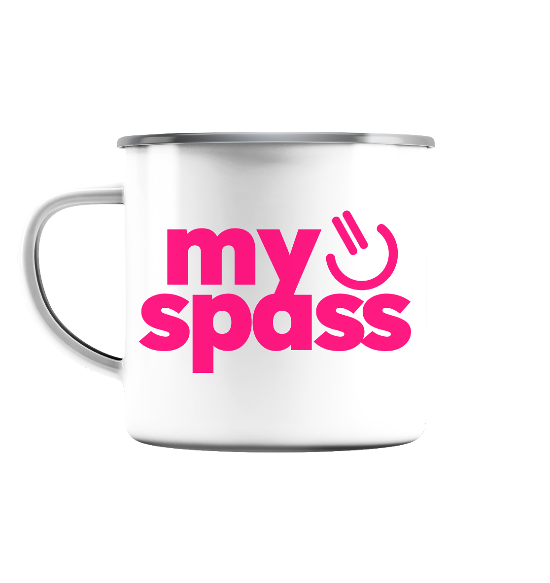MY SPASS - Emaille Tasse (Silber)