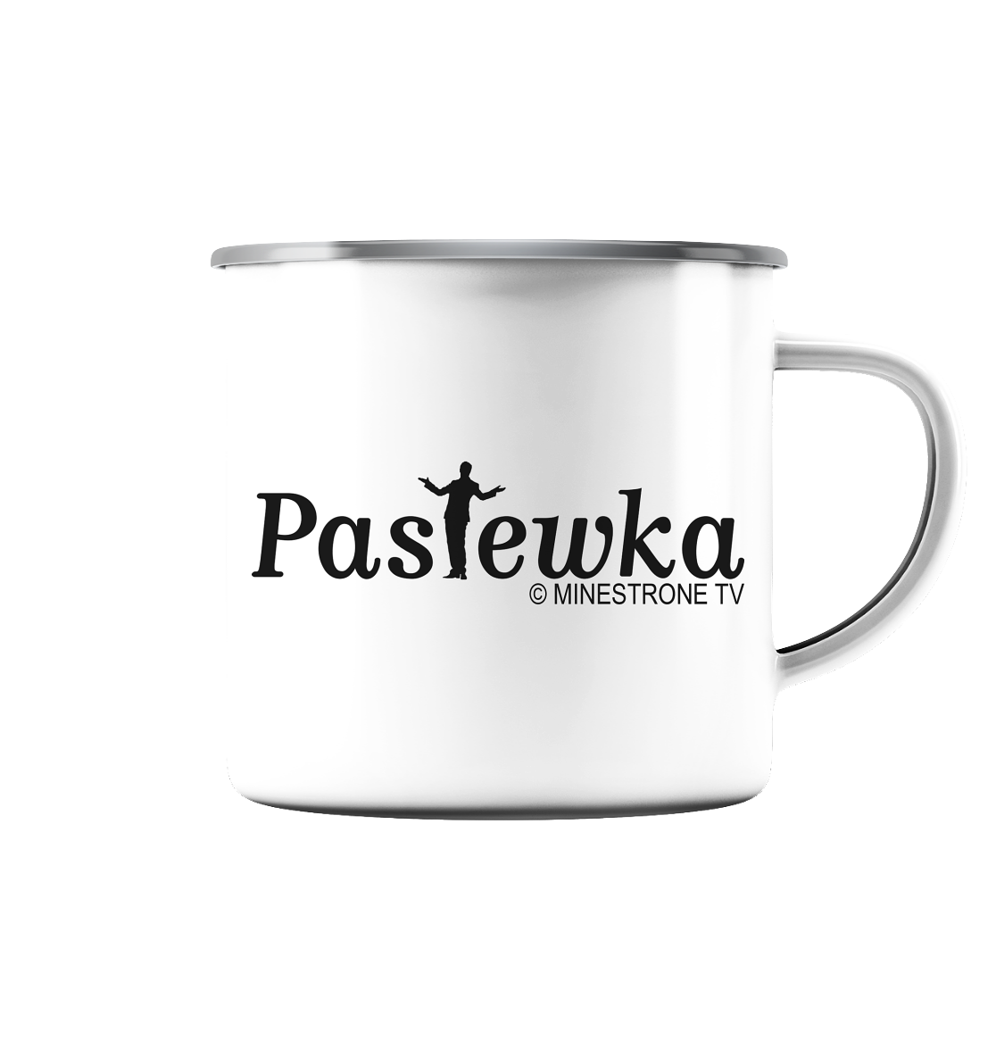 Pastewka - Emaille Tasse (Silber)