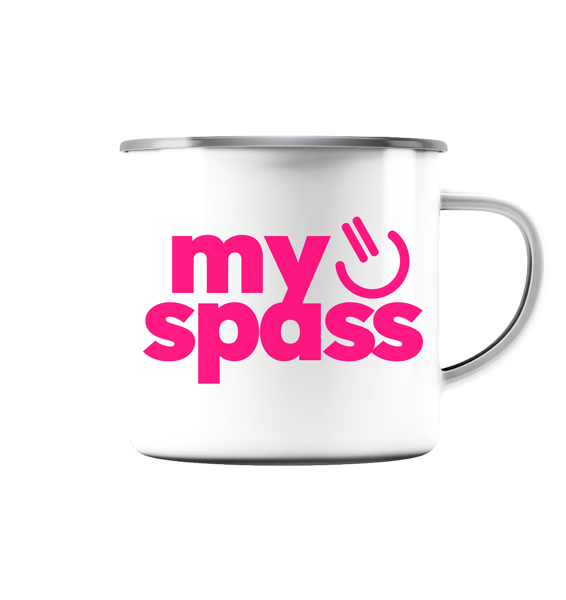 MY SPASS - Emaille Tasse (Silber)