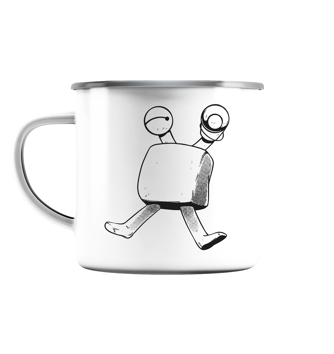 MYSHOW SMYLO - Emaille Tasse (Silber)