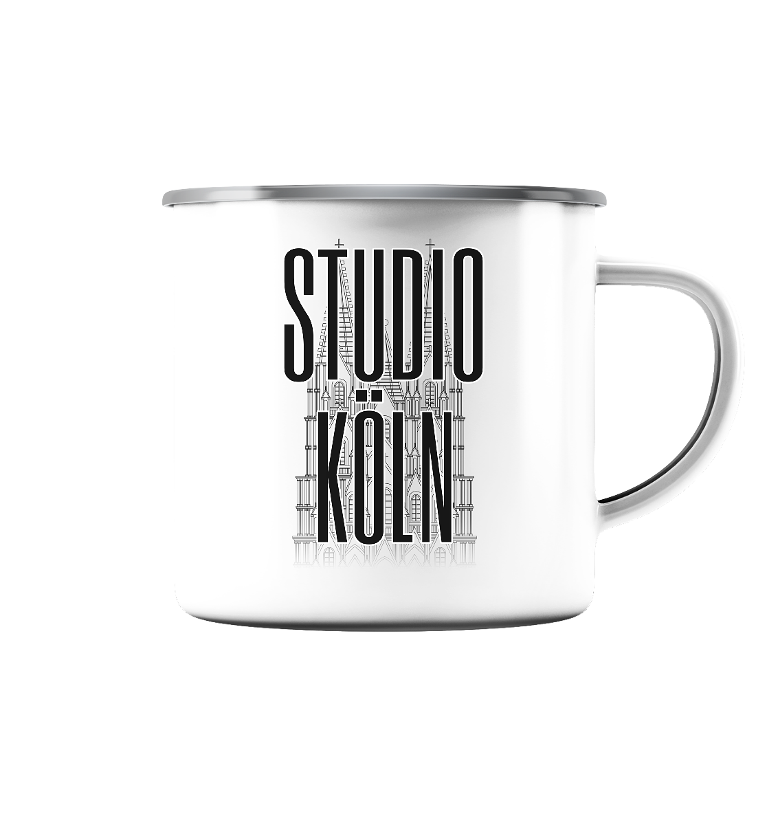 Studio Köln - Emaille Tasse (Silber)